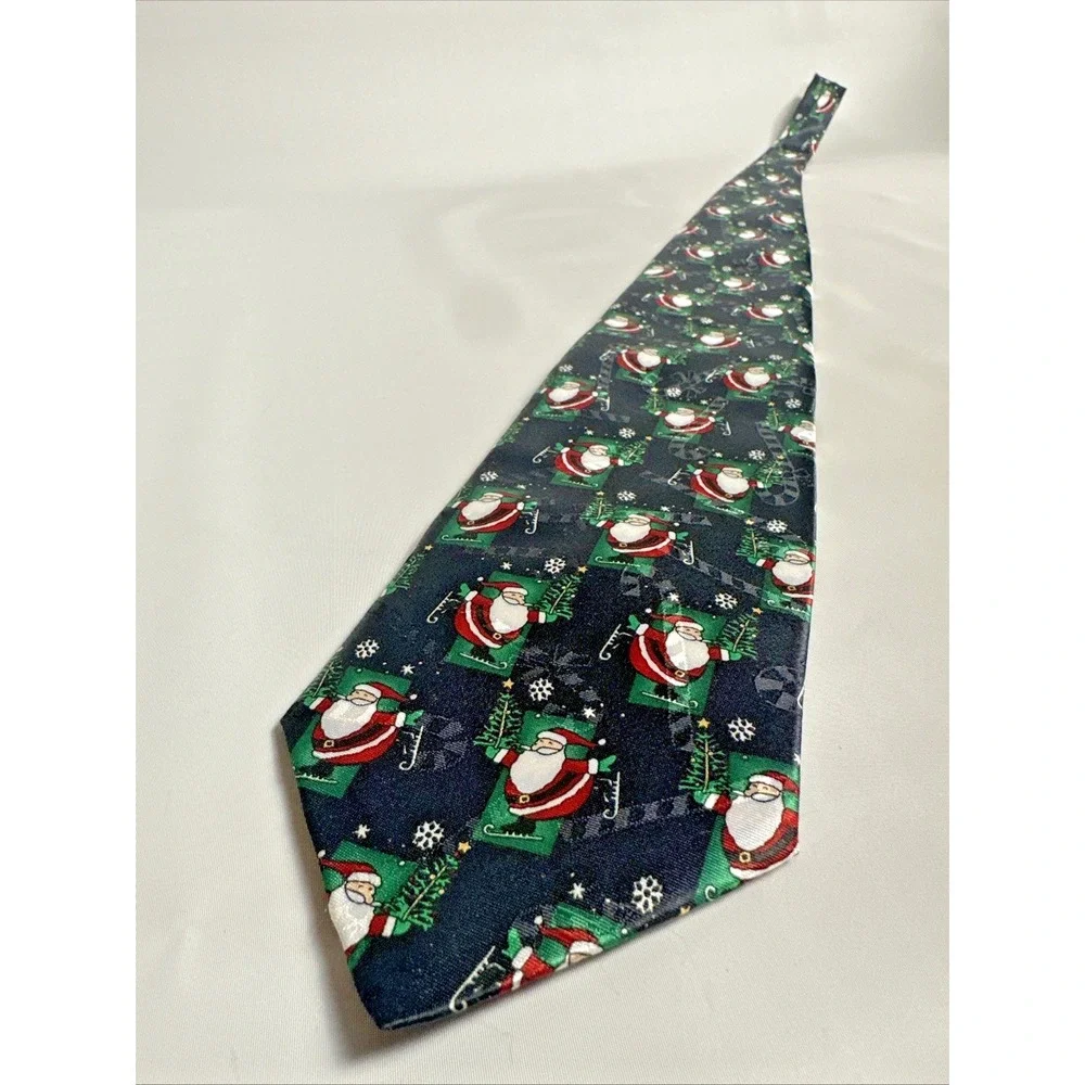 Hallmark Yule Tie Greetings Santa Christmas Novelty Necktie Holiday Office Party